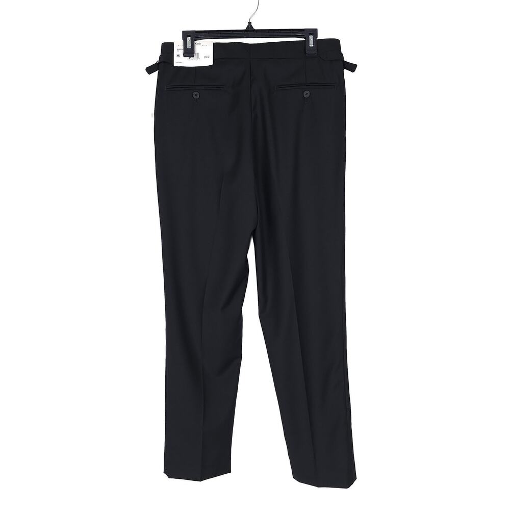 Calvin Klein Mens Slim Fit Wool Dress Pants 40x32 Black Solid Pleated NWT - Picture 6 of 13